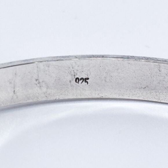 Vintage Sterling Silver 925 Buckle Motif Bangle Bracelet - Picture 6 of 9